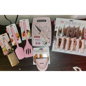 Art Cook Steak Knife Kitchen Utensil Set Steak Knifes Cutting Board Pot Holders